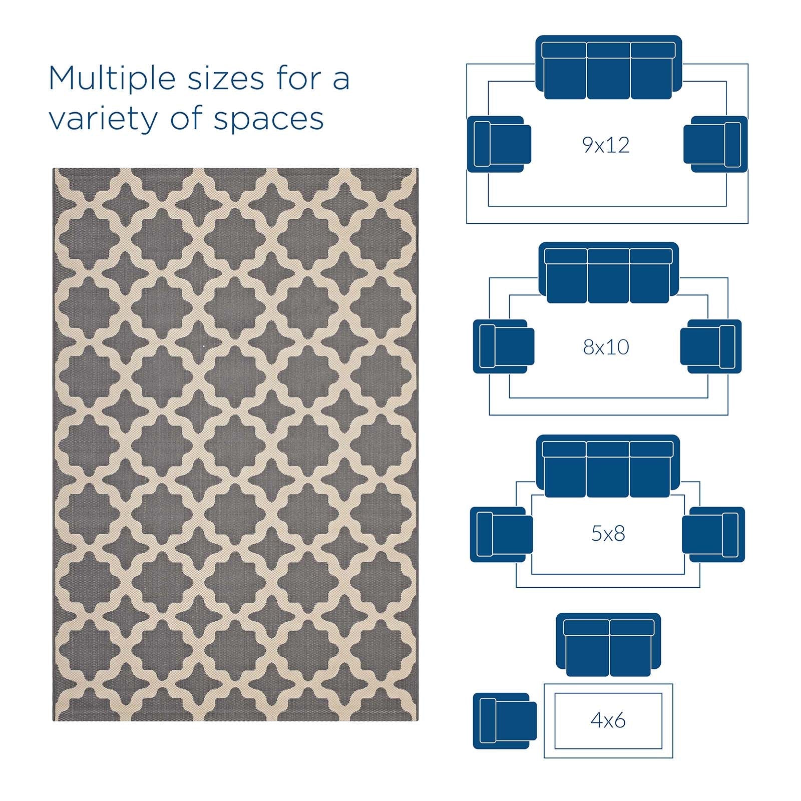 Cerelia Moroccan Trellis Indoor and Outdoor 4x6 Area Rug by Modway