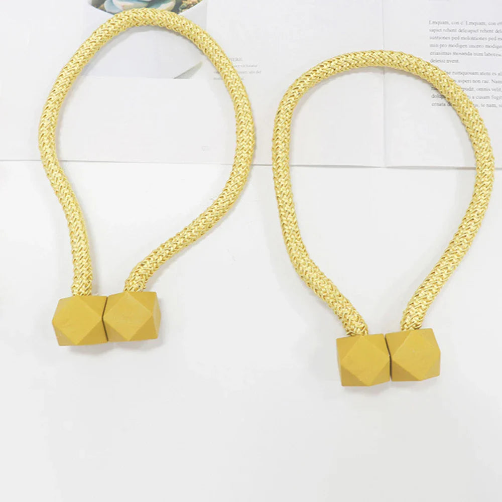 4pcs Curtain Tiebacks with Strong Magnet Thick Rope Design for Bedroom Living Room Kitchen Durable Plastic Home Decor Accessory