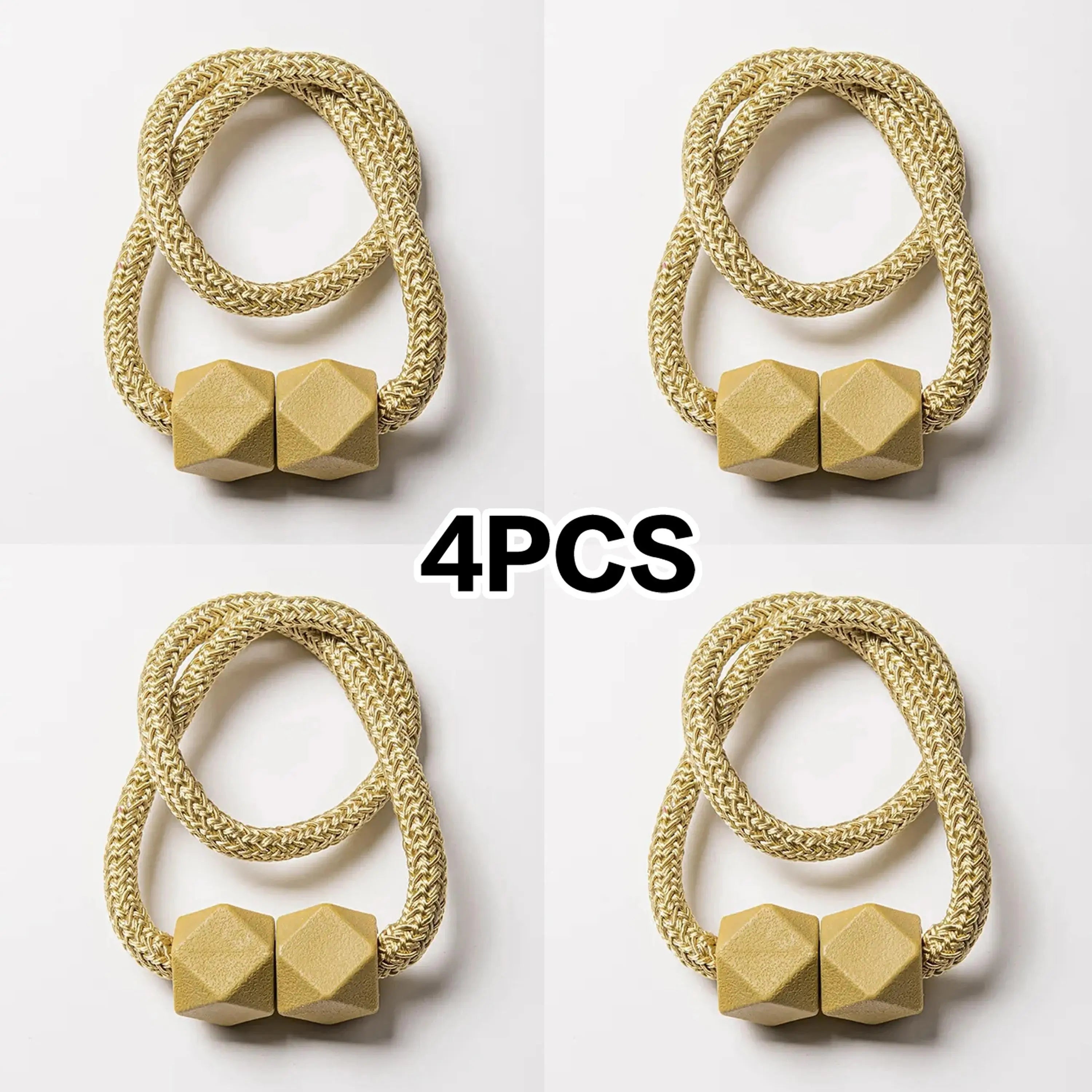 4pcs Curtain Tiebacks with Strong Magnet Thick Rope Design for Bedroom Living Room Kitchen Durable Plastic Home Decor Accessory